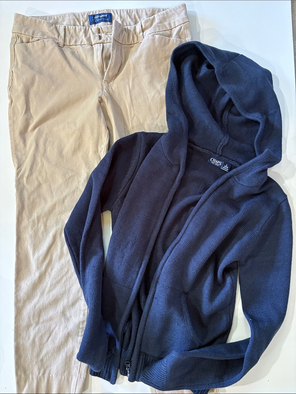 School Uniform  Zip-Up Hoodie and Khaki Pants